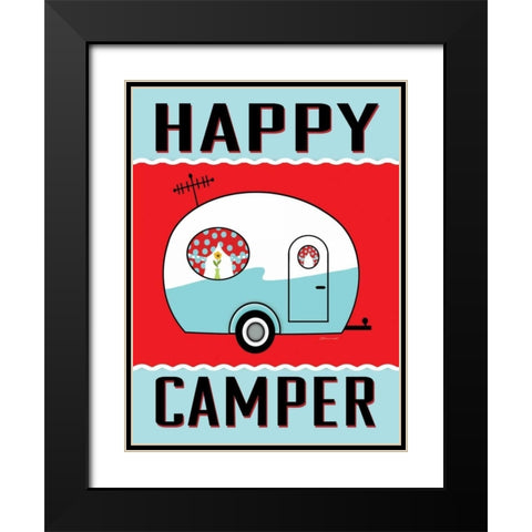 Happy Camper II Black Modern Wood Framed Art Print with Double Matting by Marrott, Stephanie