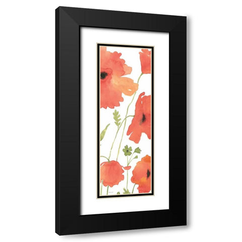 Poppy Field Black Modern Wood Framed Art Print with Double Matting by Marrott, Stephanie