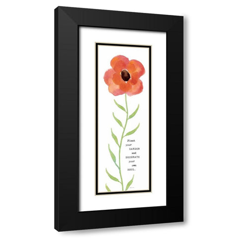 Happy Flower Black Modern Wood Framed Art Print with Double Matting by Marrott, Stephanie