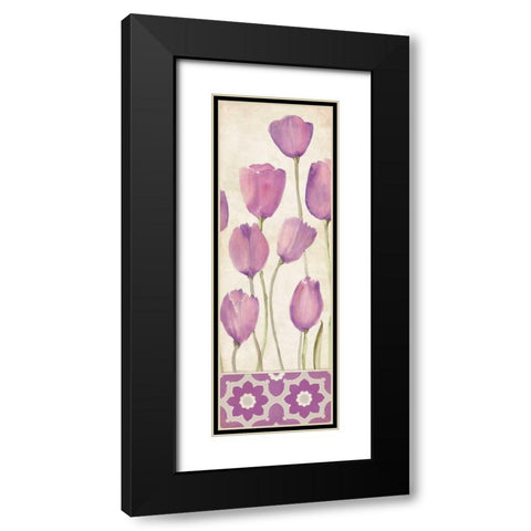 Tulips In Purple Black Modern Wood Framed Art Print with Double Matting by Marrott, Stephanie