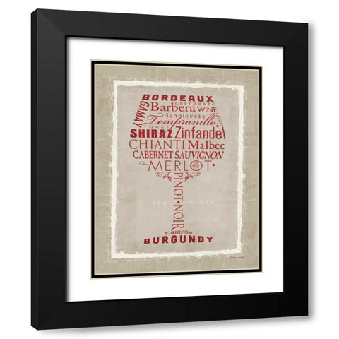 Red Whine Black Modern Wood Framed Art Print with Double Matting by Marrott, Stephanie