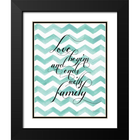 Love Begins Black Modern Wood Framed Art Print with Double Matting by Marrott, Stephanie