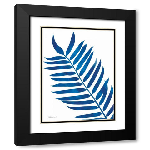 Palm in Blue Black Modern Wood Framed Art Print with Double Matting by Marrott, Stephanie