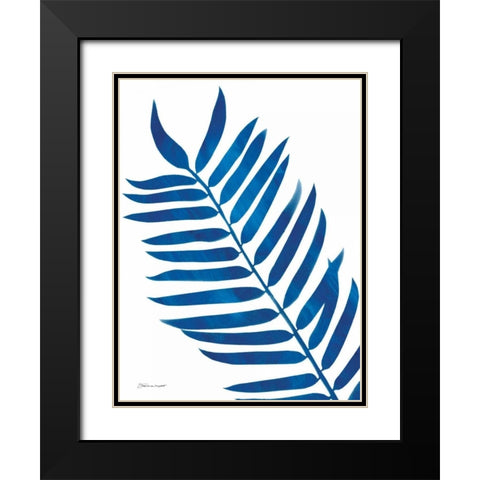 Palm in Blue Black Modern Wood Framed Art Print with Double Matting by Marrott, Stephanie