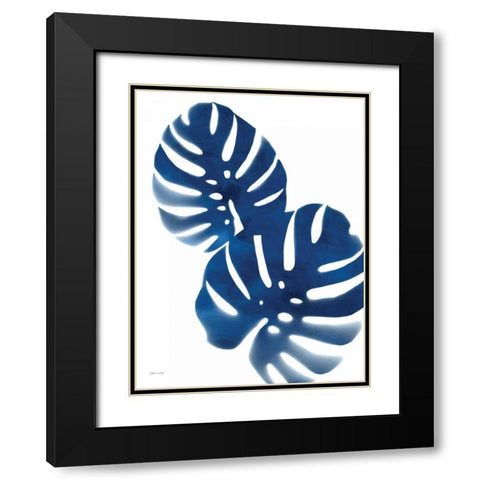 Tropicals in Blue Black Modern Wood Framed Art Print with Double Matting by Marrott, Stephanie
