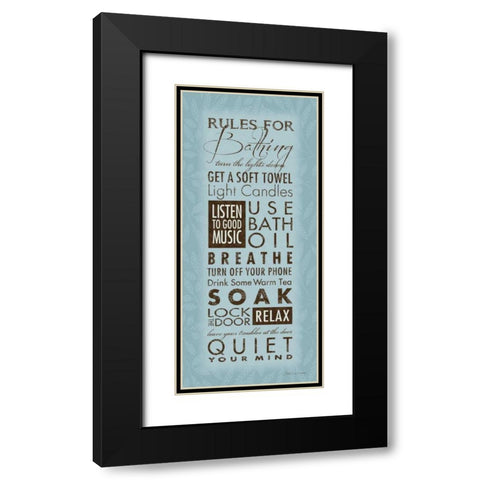 Rules For Bathing I Black Modern Wood Framed Art Print with Double Matting by Marrott, Stephanie