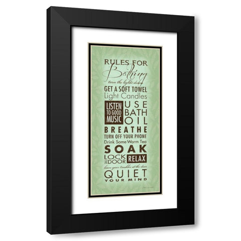 Rules For Bathing II Black Modern Wood Framed Art Print with Double Matting by Marrott, Stephanie