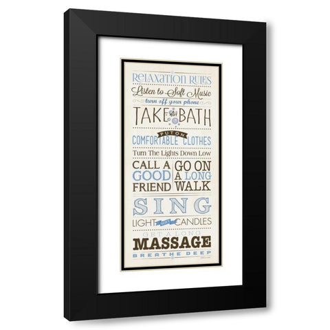 Relax Rules I Black Modern Wood Framed Art Print with Double Matting by Marrott, Stephanie