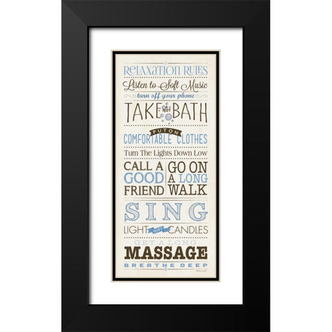 Relax Rules I Black Modern Wood Framed Art Print with Double Matting by Marrott, Stephanie