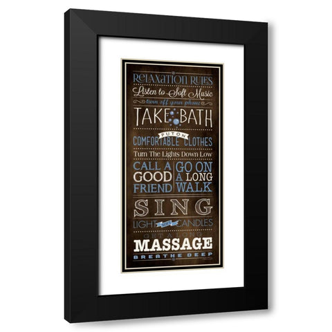 Relax Rules II Black Modern Wood Framed Art Print with Double Matting by Marrott, Stephanie