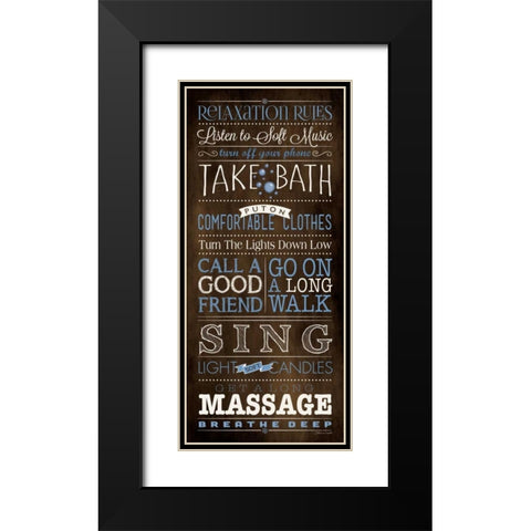 Relax Rules II Black Modern Wood Framed Art Print with Double Matting by Marrott, Stephanie