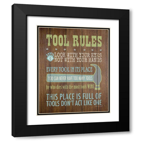 Tool Rules IV Black Modern Wood Framed Art Print with Double Matting by Marrott, Stephanie