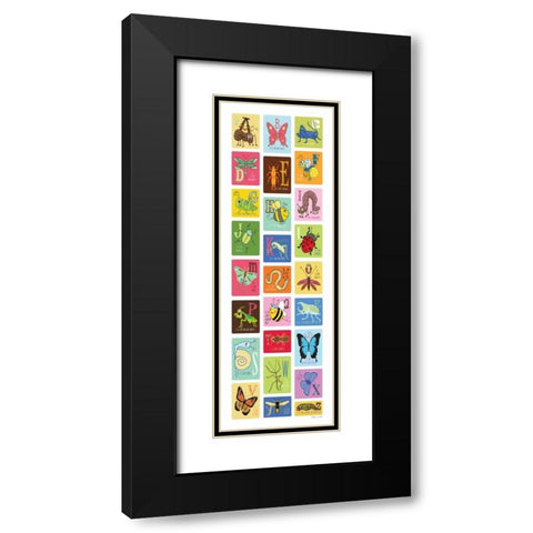 Bug Alphabet II Black Modern Wood Framed Art Print with Double Matting by Marrott, Stephanie