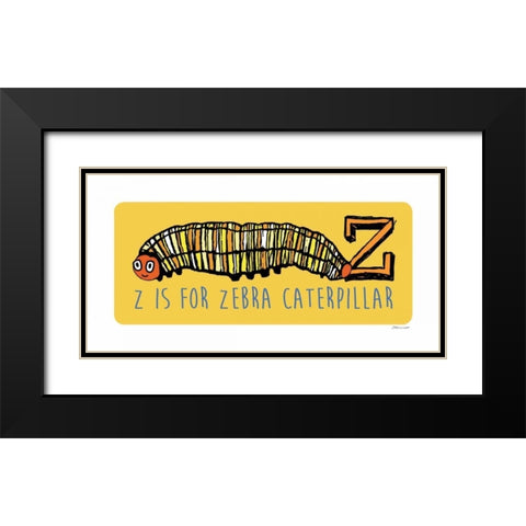 Z is For Zebra Black Modern Wood Framed Art Print with Double Matting by Marrott, Stephanie