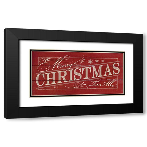 Merry Christmas Black Modern Wood Framed Art Print with Double Matting by Marrott, Stephanie