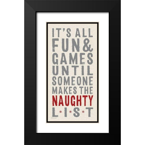The Naughty List Black Modern Wood Framed Art Print with Double Matting by Marrott, Stephanie