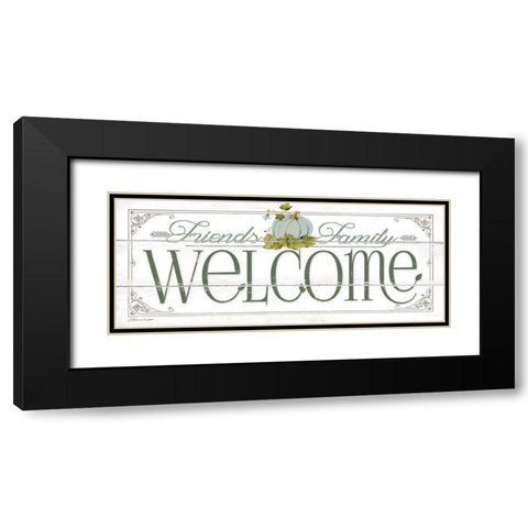Autumn Welcome Black Modern Wood Framed Art Print with Double Matting by Marrott, Stephanie