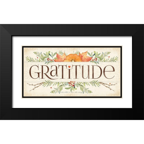 Gratitude Black Modern Wood Framed Art Print with Double Matting by Marrott, Stephanie