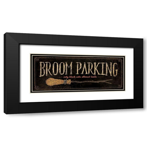 Broom Parking Black Modern Wood Framed Art Print with Double Matting by Marrott, Stephanie