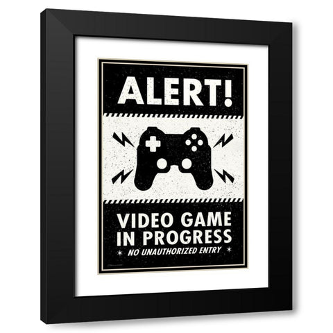 Alert Black Modern Wood Framed Art Print with Double Matting by Marrott, Stephanie