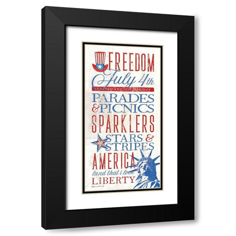 Patriotic Rules Black Modern Wood Framed Art Print with Double Matting by Marrott, Stephanie