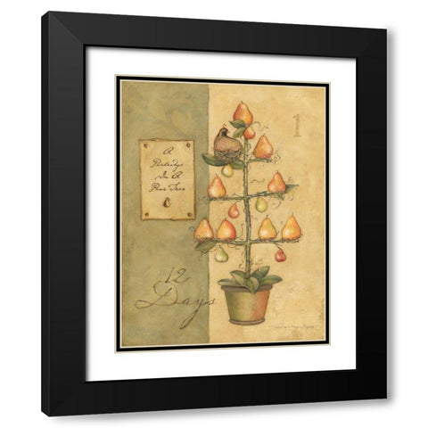 Pear Tree Black Modern Wood Framed Art Print with Double Matting by Marrott, Stephanie