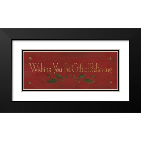 Wishing You the Gift of Believing Black Modern Wood Framed Art Print with Double Matting by Marrott, Stephanie