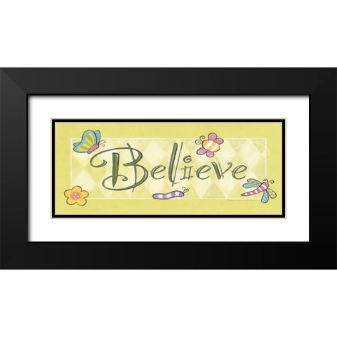 Believe Black Modern Wood Framed Art Print with Double Matting by Marrott, Stephanie