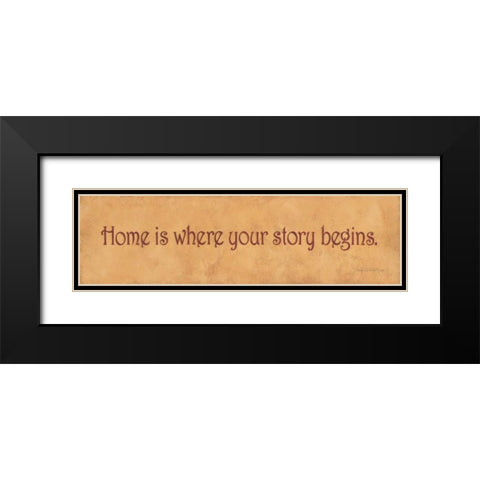 Home is Where Your Story Begins Black Modern Wood Framed Art Print with Double Matting by Marrott, Stephanie