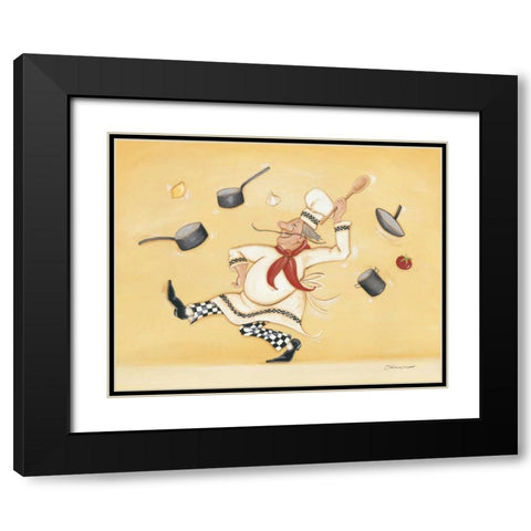 Dancing Chef Black Modern Wood Framed Art Print with Double Matting by Marrott, Stephanie