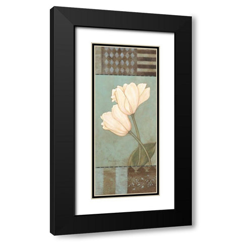 Tulip Black Modern Wood Framed Art Print with Double Matting by Marrott, Stephanie