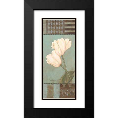 Tulip Black Modern Wood Framed Art Print with Double Matting by Marrott, Stephanie