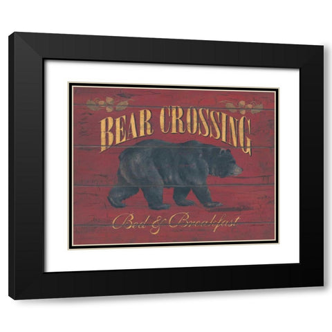 Bear Crossing Black Modern Wood Framed Art Print with Double Matting by Marrott, Stephanie