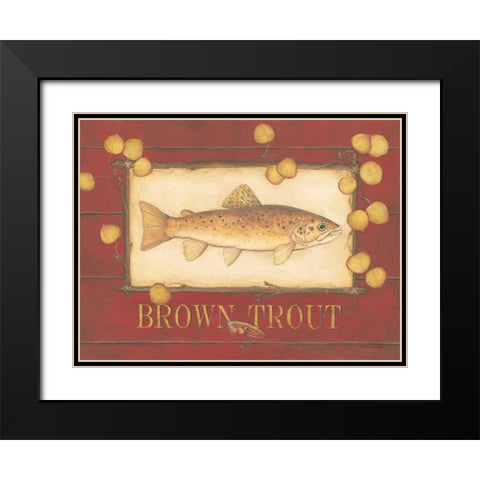 Brown Trout Black Modern Wood Framed Art Print with Double Matting by Marrott, Stephanie