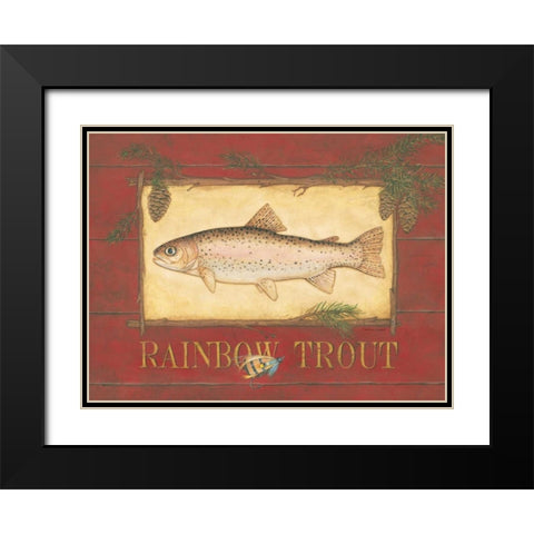 Rainbow Trout Black Modern Wood Framed Art Print with Double Matting by Marrott, Stephanie