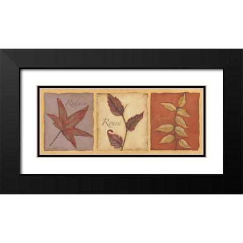Reduce Reuse Recycle Black Modern Wood Framed Art Print with Double Matting by Marrott, Stephanie