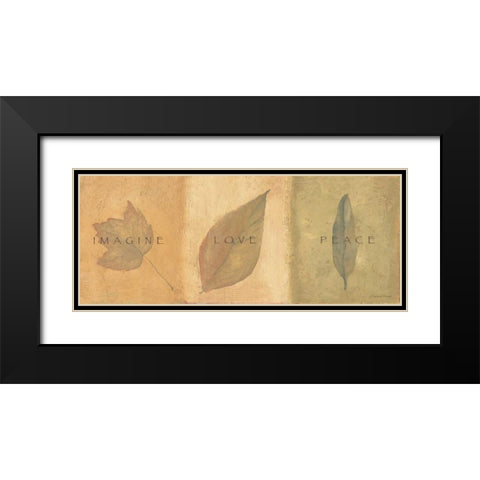 Imagine Love Peace Black Modern Wood Framed Art Print with Double Matting by Marrott, Stephanie