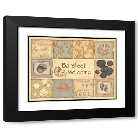Welcome Black Modern Wood Framed Art Print with Double Matting by Marrott, Stephanie