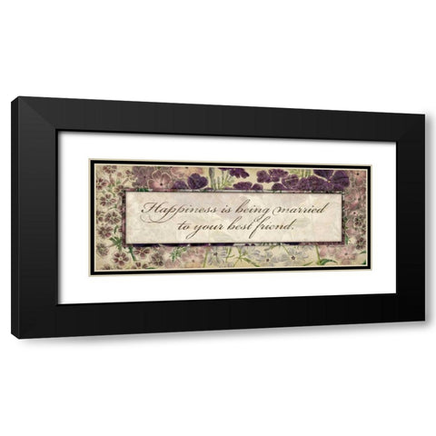 Happiness Is Black Modern Wood Framed Art Print with Double Matting by Marrott, Stephanie