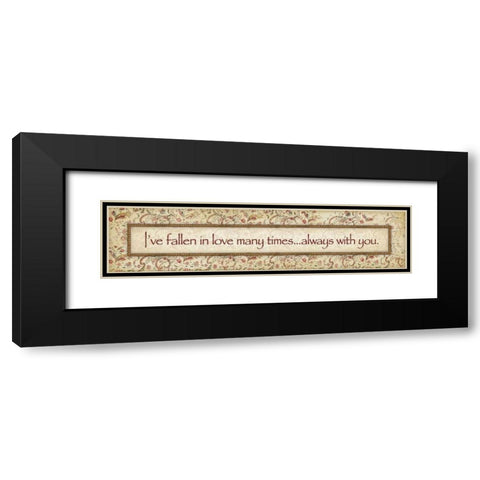 Fallen In Love Black Modern Wood Framed Art Print with Double Matting by Marrott, Stephanie