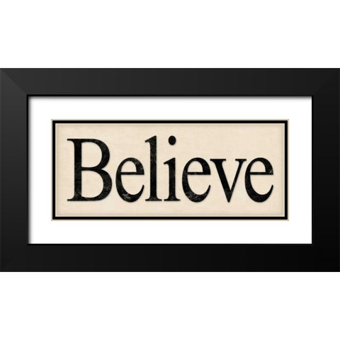 Believe Black Modern Wood Framed Art Print with Double Matting by Marrott, Stephanie