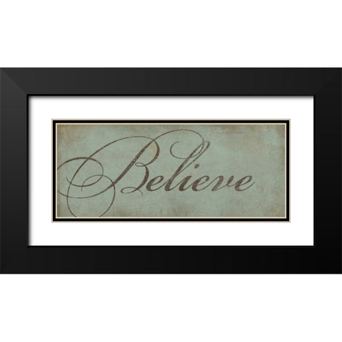 Believe Black Modern Wood Framed Art Print with Double Matting by Marrott, Stephanie