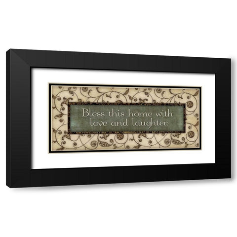 Bless This Home Black Modern Wood Framed Art Print with Double Matting by Marrott, Stephanie