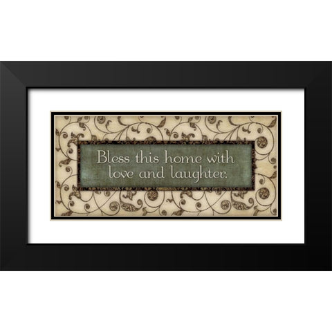 Bless This Home Black Modern Wood Framed Art Print with Double Matting by Marrott, Stephanie