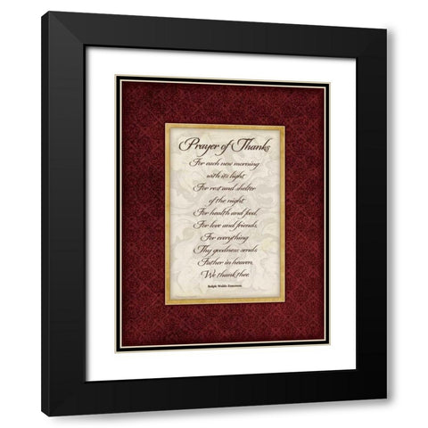 Prayer of Thanks Black Modern Wood Framed Art Print with Double Matting by Marrott, Stephanie