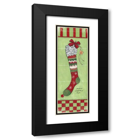 Stocking II Black Modern Wood Framed Art Print with Double Matting by Marrott, Stephanie