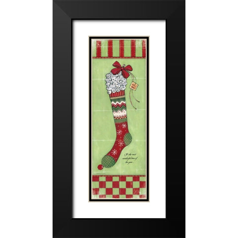 Stocking II Black Modern Wood Framed Art Print with Double Matting by Marrott, Stephanie