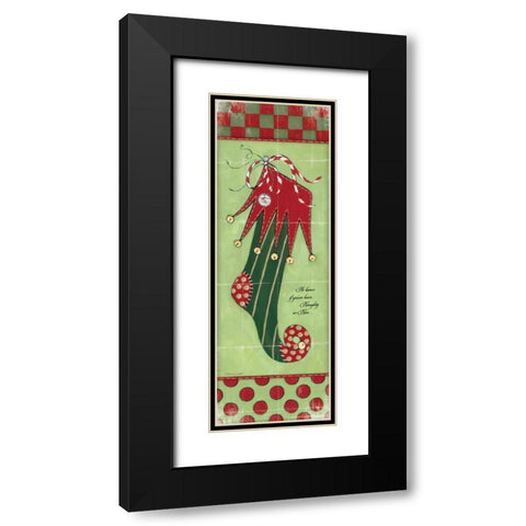 Stocking IV Black Modern Wood Framed Art Print with Double Matting by Marrott, Stephanie