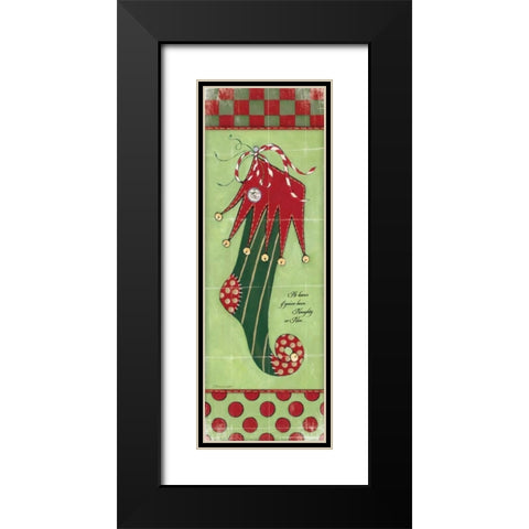 Stocking IV Black Modern Wood Framed Art Print with Double Matting by Marrott, Stephanie