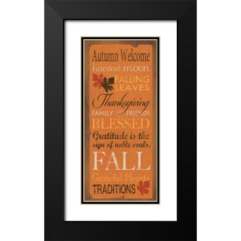 Autumn Welcome Black Modern Wood Framed Art Print with Double Matting by Marrott, Stephanie